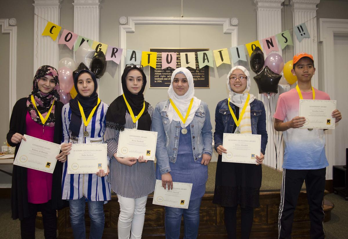 High school students recognized at the event for their achievements.