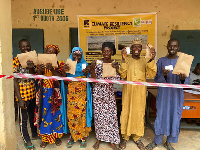 Cash collection in Ribadu, Nigeria