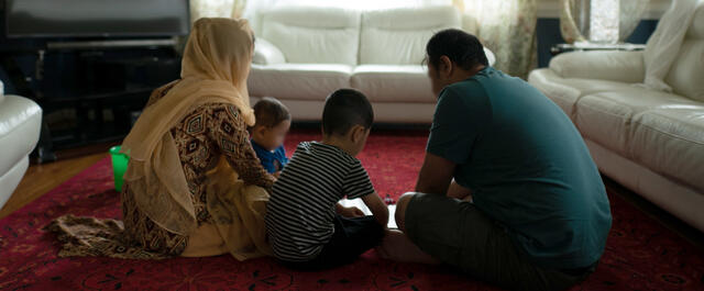 Afghan family at home.