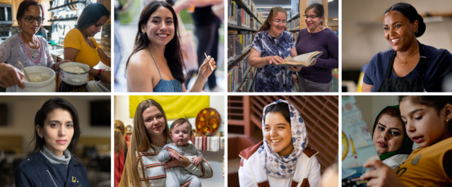 Faces of women at the IRC.