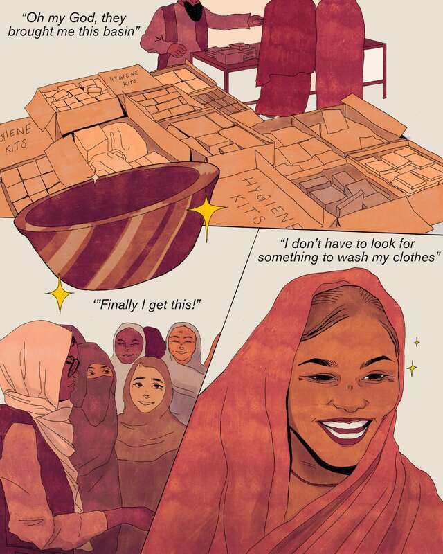 Hygiene kit distribution illustration