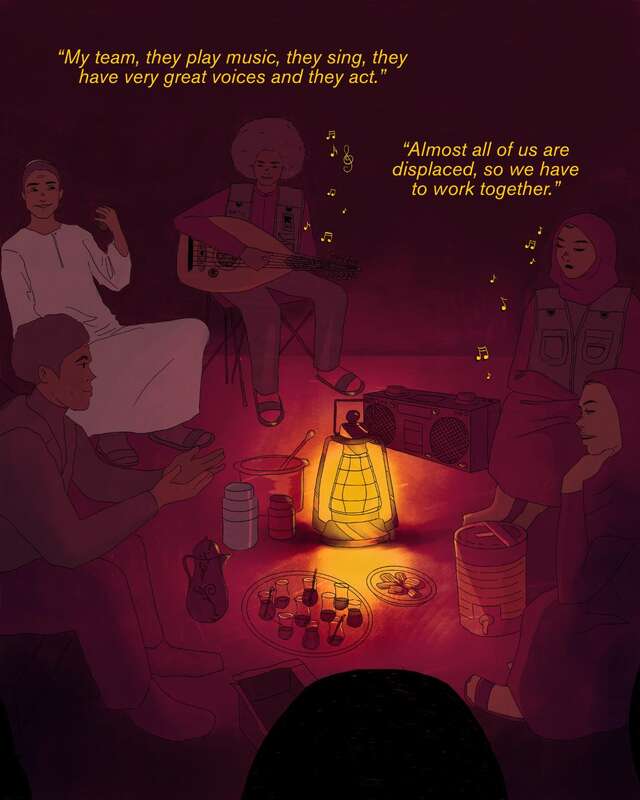 Team gathering illustration