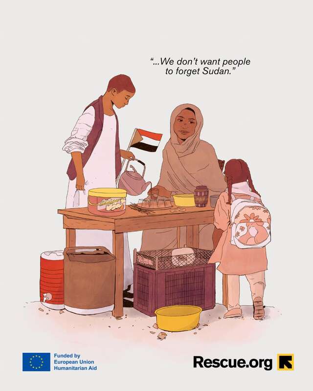 Don't forget the people of sudan illustration