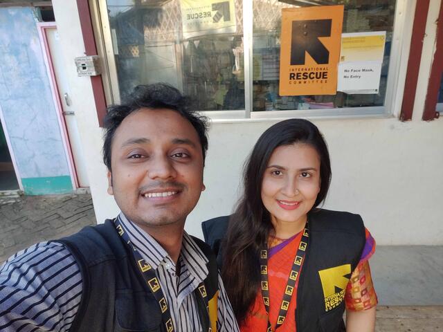 Selfie of Dr Muminul Haque Munna and Dr Ramima Afrin Pinky who work for the IRC in Bangladesh