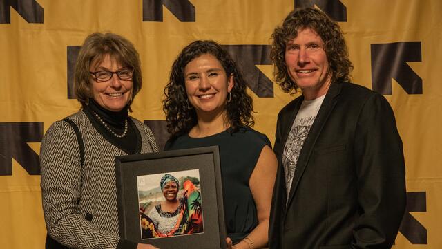 The Bicycle Collective receives a Rescue Partner Award at the International Rescue Committee in Salt Lake City's Breaking Bread