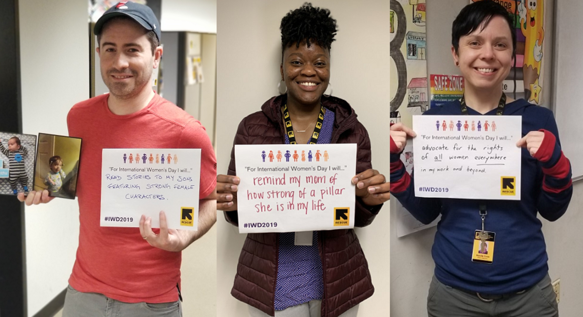 IRC in Atlanta staff members made pledges in honor of International Womens Day 2019. IRC in Atlanta staff members made pledges in honor of International Womens Day 2019.