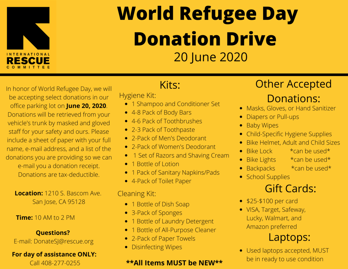 World Refugee Day Donation Drive 2020 International Rescue Committee Irc
