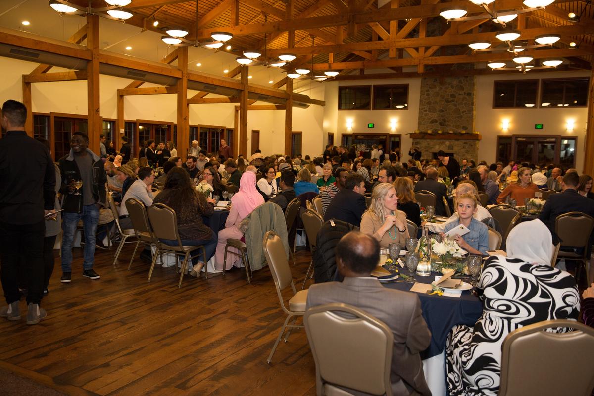 The IRC in Salt Lake City's Breaking Bread held at The Garden Place The Garden Place event space filled with nearly 250 community members and refugees
