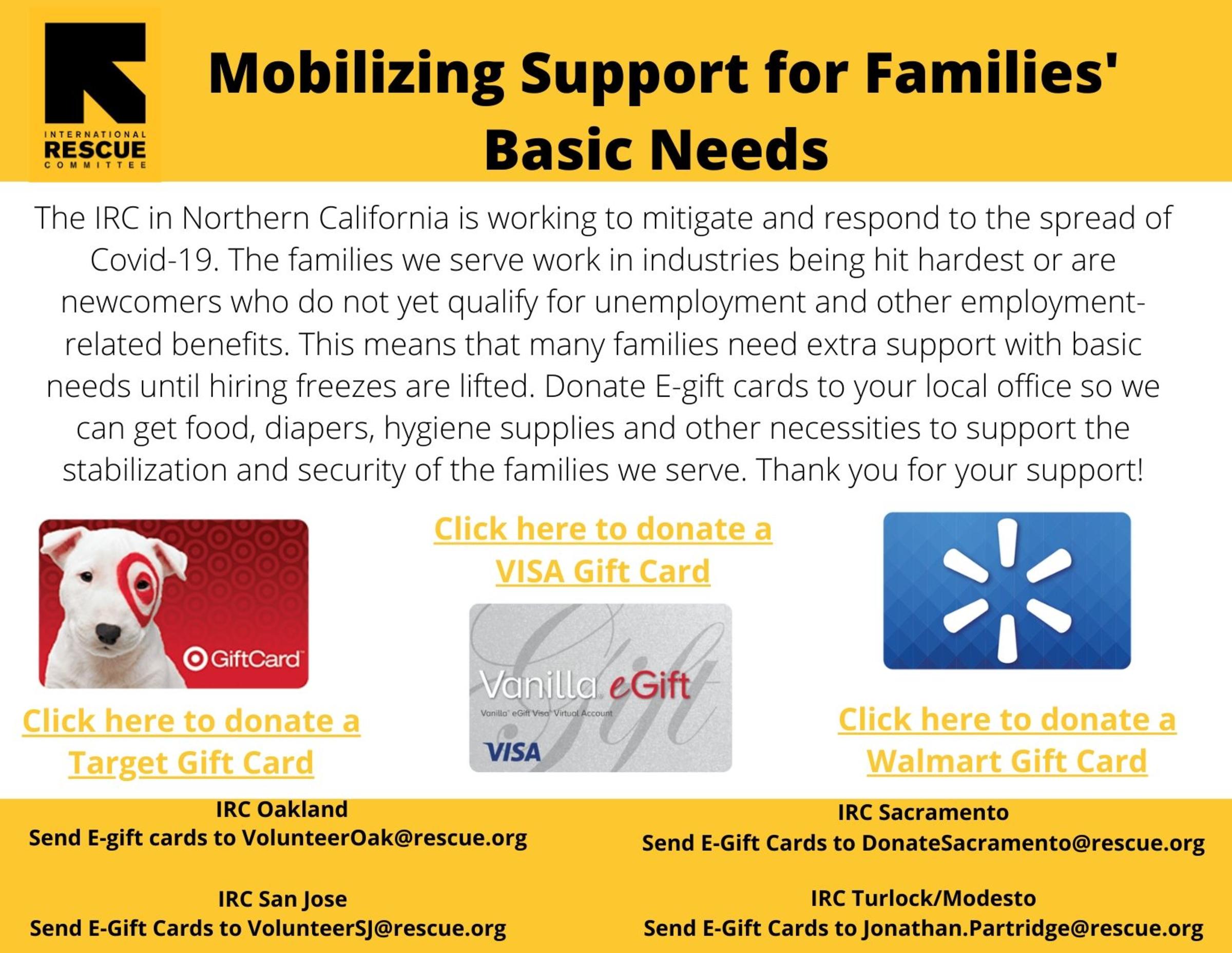 IRC seeks e-gift cards in response to pandemic | International Rescue Committee (IRC)