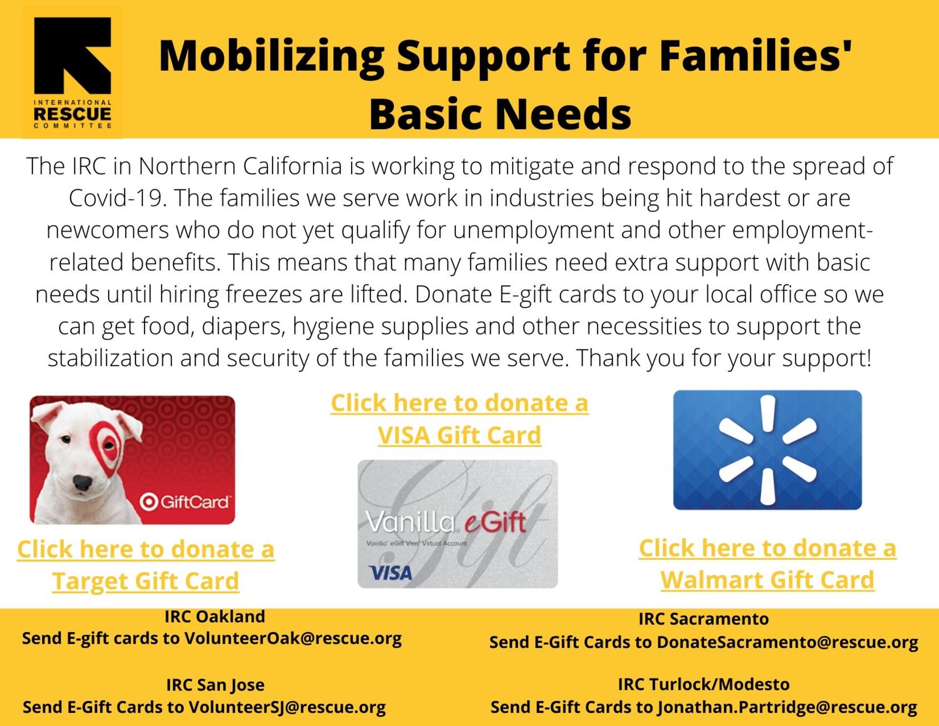 IRC seeks e-gift cards in response to pandemic | International Rescue Committee (IRC)