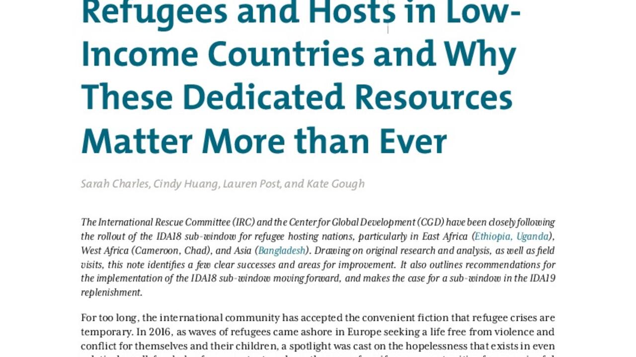 Five Ways to Improve the World Bank Funding for Refugees and Hosts in ...