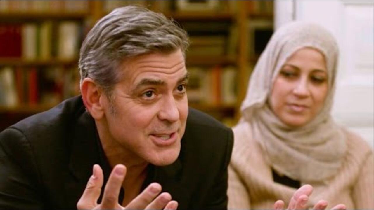 Amal and Clooney meet with Syrian refugees in Berlin The IRC(01)