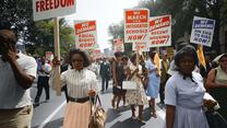 Foto zeigt Protestteilnehmer des Civil Rights March on Washington am 28. August, 1963