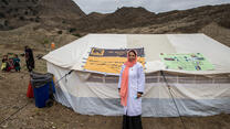 Doctor Najia work as a Deputy Health Coordinator with IRC since 24 February 2022. This day she accompanies the team of female aid workers, all part of the mobile health team.