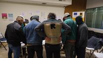  Alejandro Ruelas, 35, Child Protection Officer for IRC, holds a men’s group with migrants from all around Central and South America at the IRC office in Ciudad Juárez. 