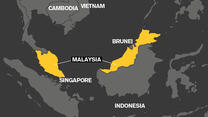 A map highlighting Malaysia's geographic location.