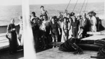 European refugees saved by the Emergency Rescue Committee on board the Paul-Lemerle, a converted cargo ship sailing from Marseilles to Martinique, May 1941.