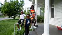Louisville, Kentucky. The Welo family celebrate the arrival of their sister and aunt Seva, 28, and her two sons who just arrived that day to Louisville after living in a refugee camp in Zimbabwe for over a decade