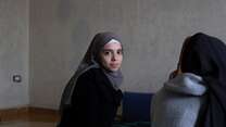 Young woman taking part in an IRC session for women and girls
