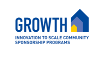 a blue logo saying Growth