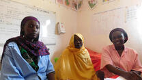 Women in a health clinic run by the IRC in Chad