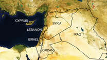 Map showing Syria and neighboring countries