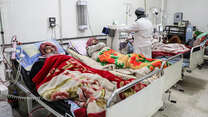 Patients with kidney failure receive treatment at a hospital in Eastern Ghouta. 