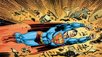 Illustration of Superman flying