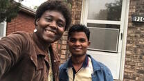 IRC staff member Amy Longa with Nor Kamel, a 19-year-old Rohingya refugee from Myanmar (Burma)