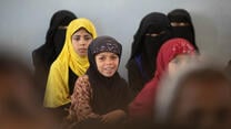 Girls in a classroom in Yemen