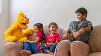 'Ahlan Simsim' features new characters with stories and experiences refugee children can relate to, like Jad, a young Muppet who had to leave his home. Jad loves to express himself through art.