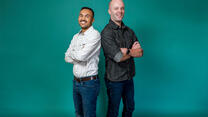 IRC staff member Tecle Gebremicheal and friend Ryan Peck