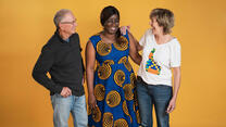 Jacqueline Uwumeremyi, center, was resettled by the IRC in Boise, Idaho