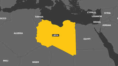 Eine Karte, auf der Libyen zu sehen ist