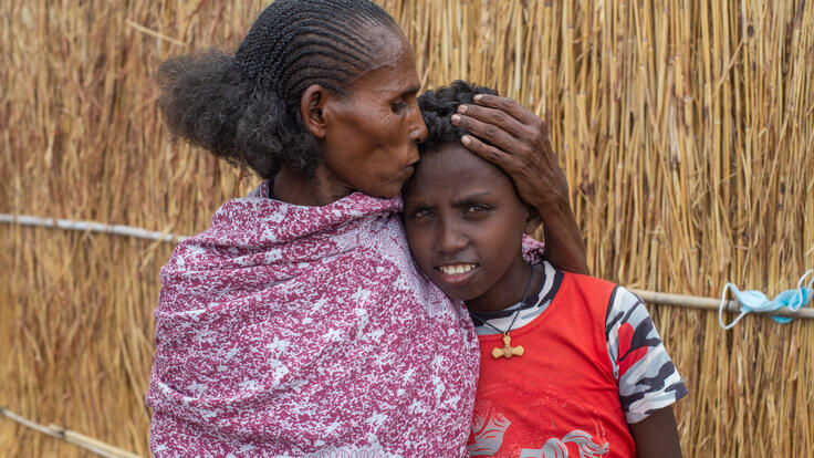 Wahid hugging her son Habtom
