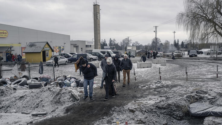 Ukraina Vinter Polen Flyktingar