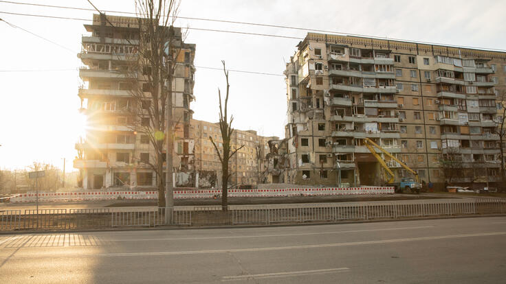 The outside of the women's safe space in Dnipro