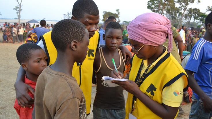 International Rescue Committee staff are working to reunite families in Nyarugusu refugee camp, Tanzania.