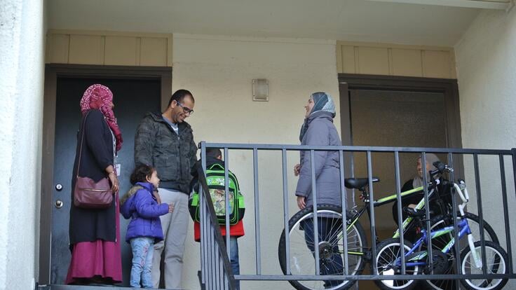 Tamam Al Sharaa and his family at their apartment in North Dallas, Texas. 