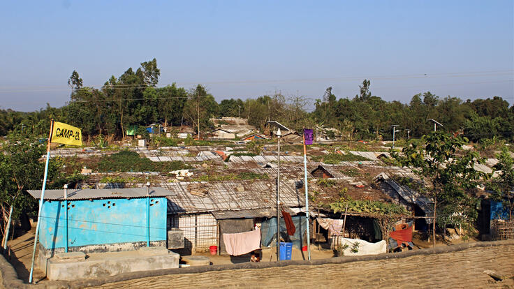 A panoramic view of the crowded Cox's Bazar refugee camp in Bangladesh