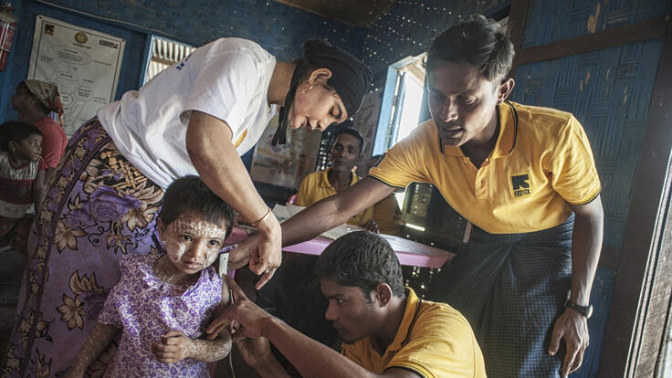 Mobile health teams of doctors and nurses providing basic primary health care to families.