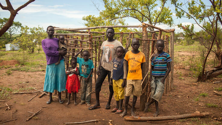 A family rebuilding their home.