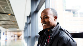 Mulu Bahre poses at John Hopkins Hospital in Baltimore