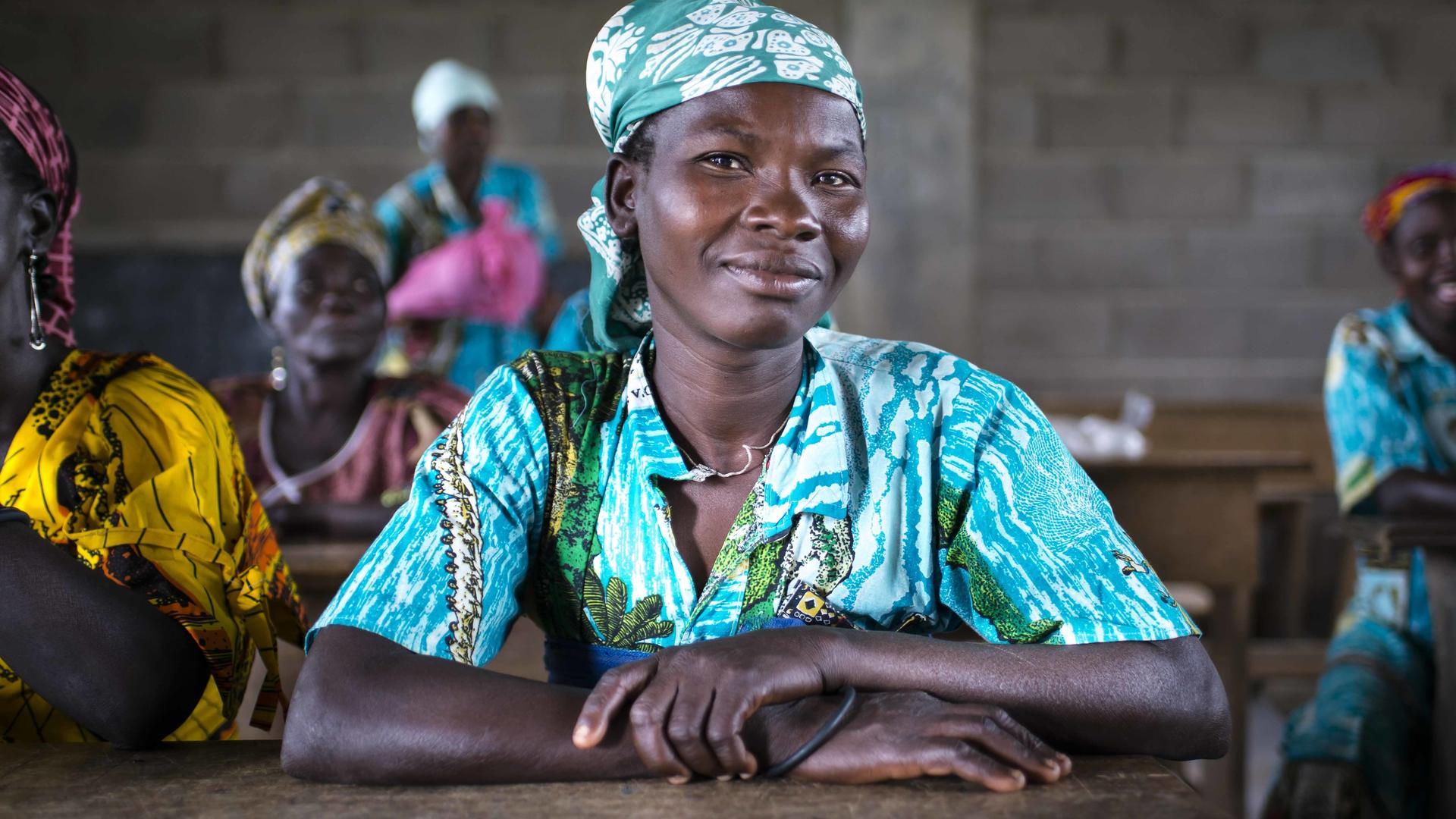 A woman in Central African Republic A woman in a classroom in the Central African Republic
