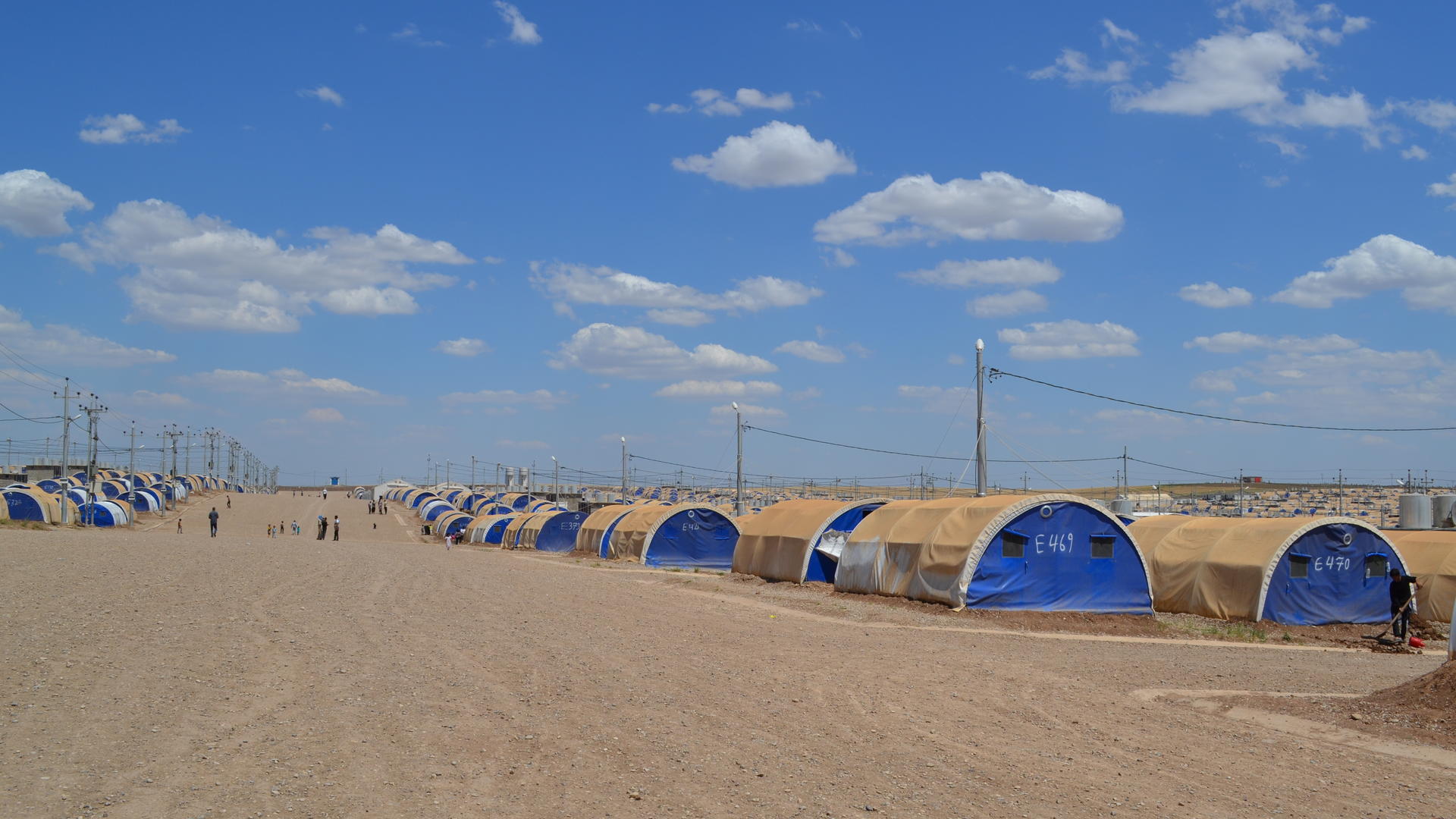 Nargazilia camp northwest of Mosul, Iraq Rows of tents in Nargazilia camp for Iraqis who fled the battle for Mosul