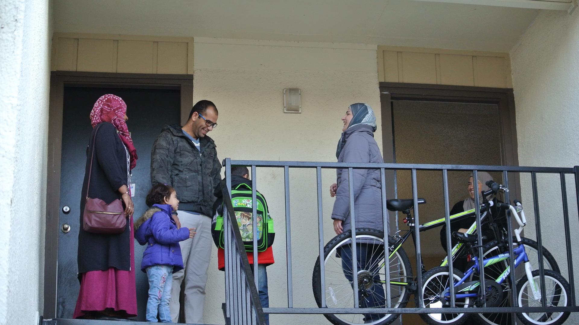 Tamam Al Sharaa and his family at their apartment in North Dallas, Texas. 