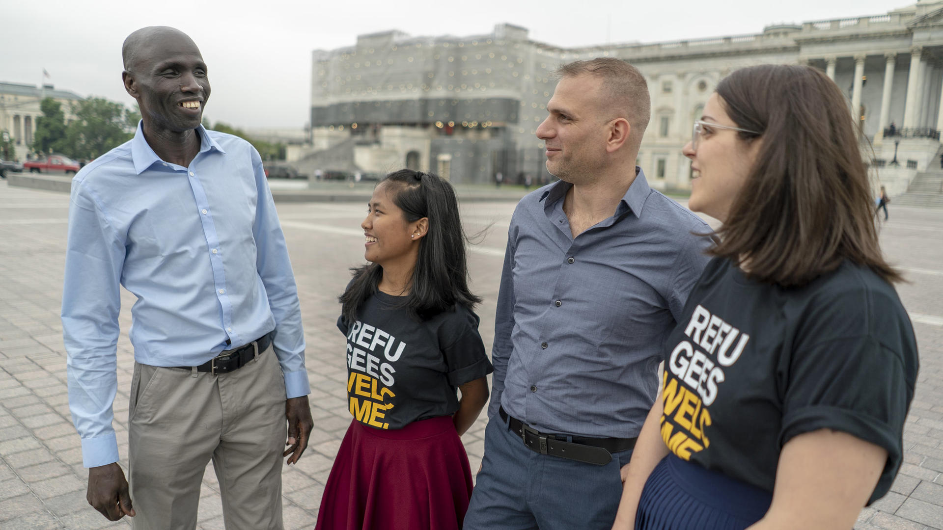 Refugees in front of Congress in Washington D.C. Refugees in front of Congress in Washington D.C.