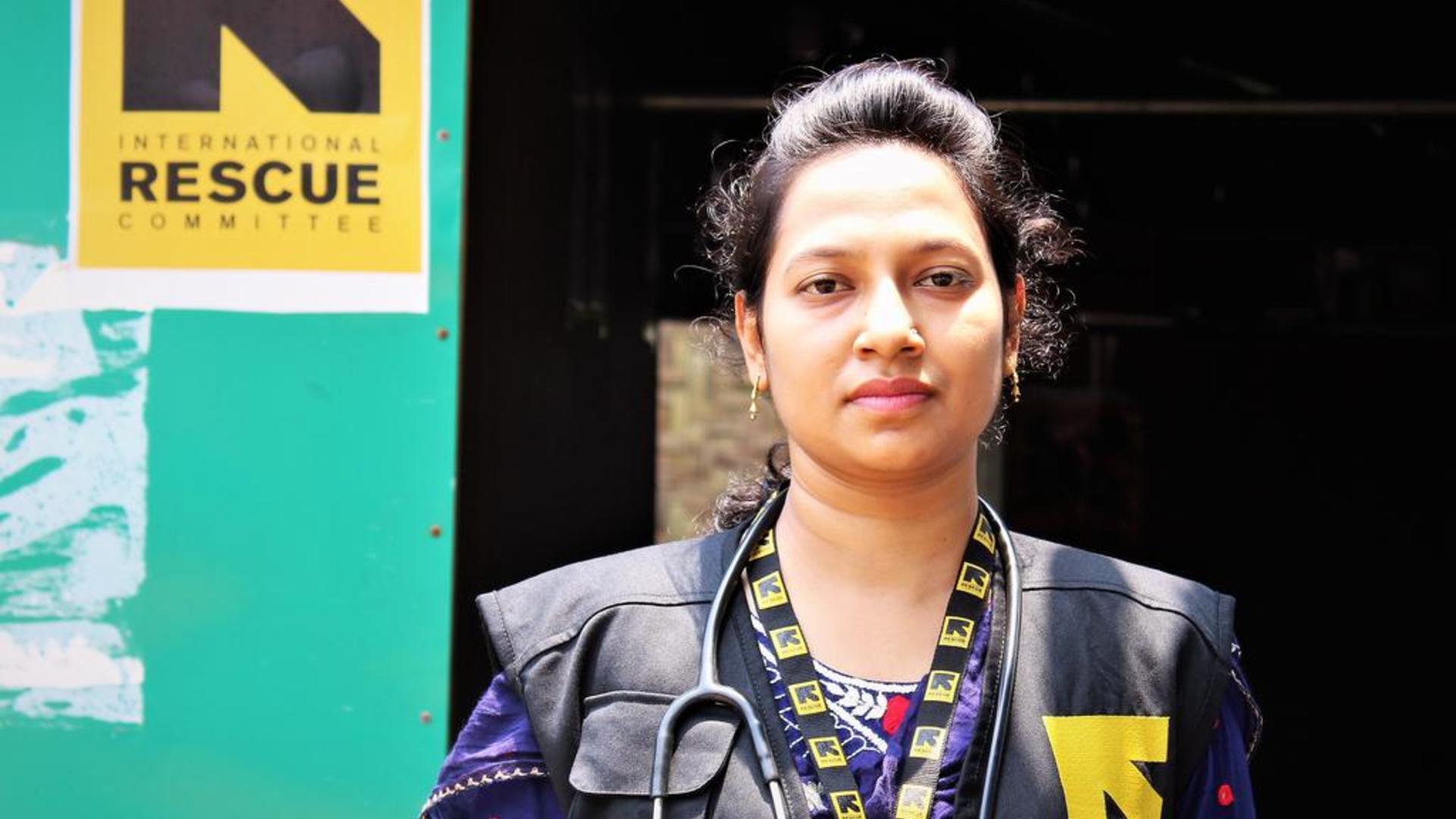 Kaniz Fatema works for the IRC as a midwife in Cox's Bazar Kaniz Fatema works for the IRC as a midwife in Cox's Bazar