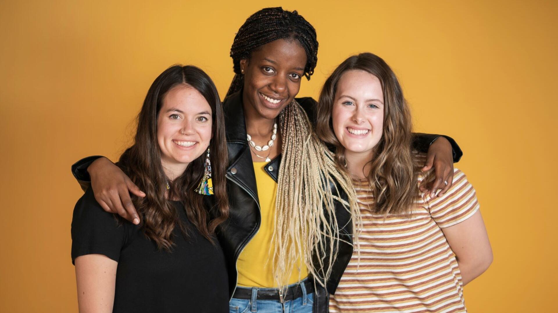 Christelle Igihozo with her friends Janna Brown and Charlee Andree