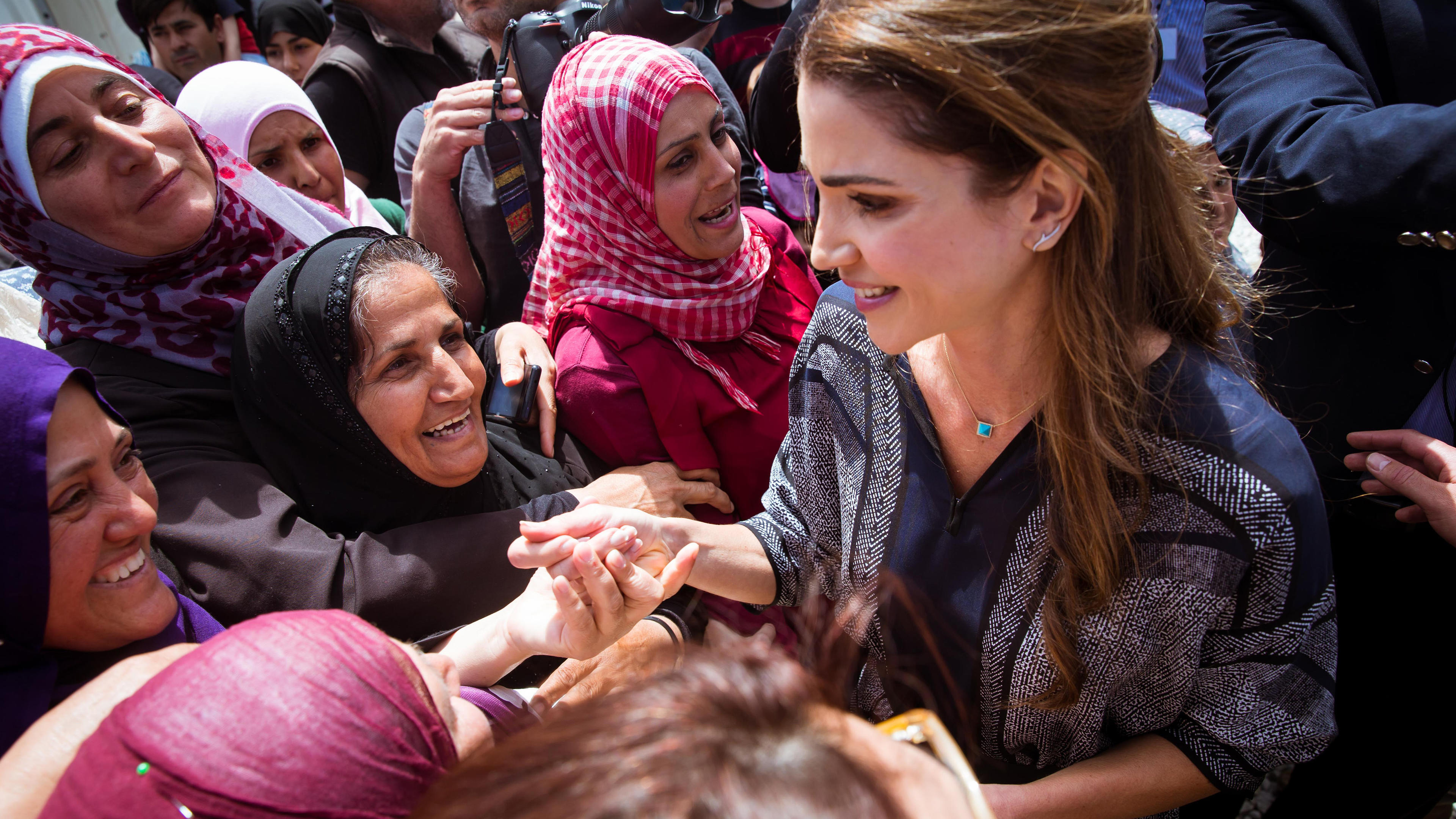Jordan’s Queen Rania meets Syrian refugees and IRC aid workers in Greece International Rescue